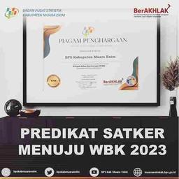 Penghargaan Piagam Wilayah Bebas dari Korupsi 2023