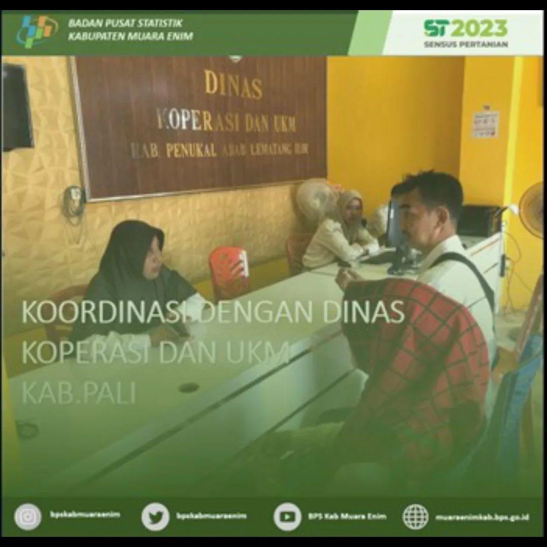 Koordinator BPS Kabupaten Muara Enim dengan Dinas Koperasi dan UKM