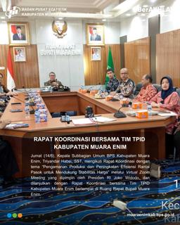 RAPAT KOORDINASI BERSAMA TIM TPID   KABUPATEN MUARA ENIM