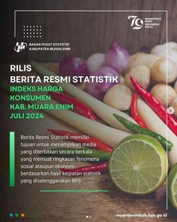 RILIS INFLASI KABUPATEN MUARA ENIM BULAN JULI 2024