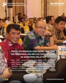 RAPAT KOORDINASI HIGH LEVEL MEETING TIM PENGENDALIAN INFLASI DAERAH (TPID) SE-SUMATERA SELATAN