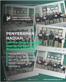 PENYERAHAN HADIAH LOMBA DALAM RANGKA MEMERIAHKAN HARI STATISTIK NASIONAL